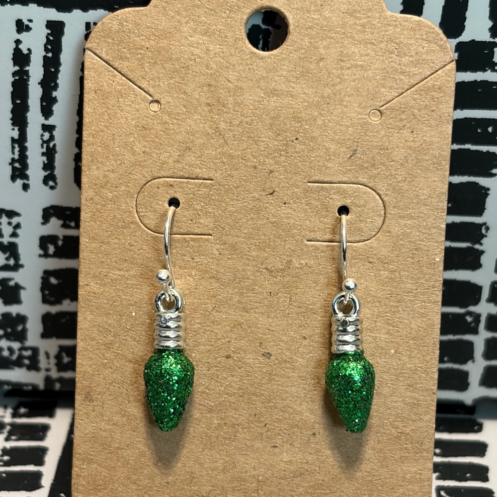 Festive Glitter Bulbs Drop Earrings